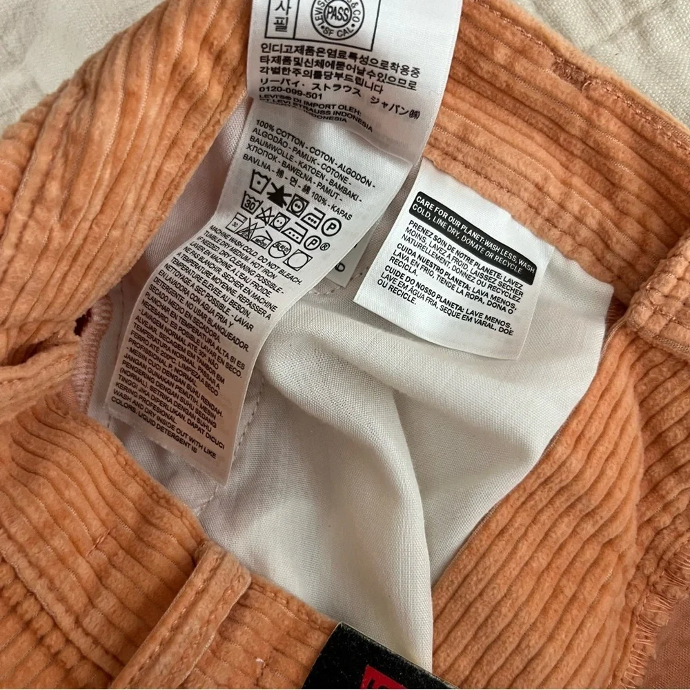 NWT Levi’s Math Club Coral Corduroy Trousers Size 25 - Picture 5 of 10